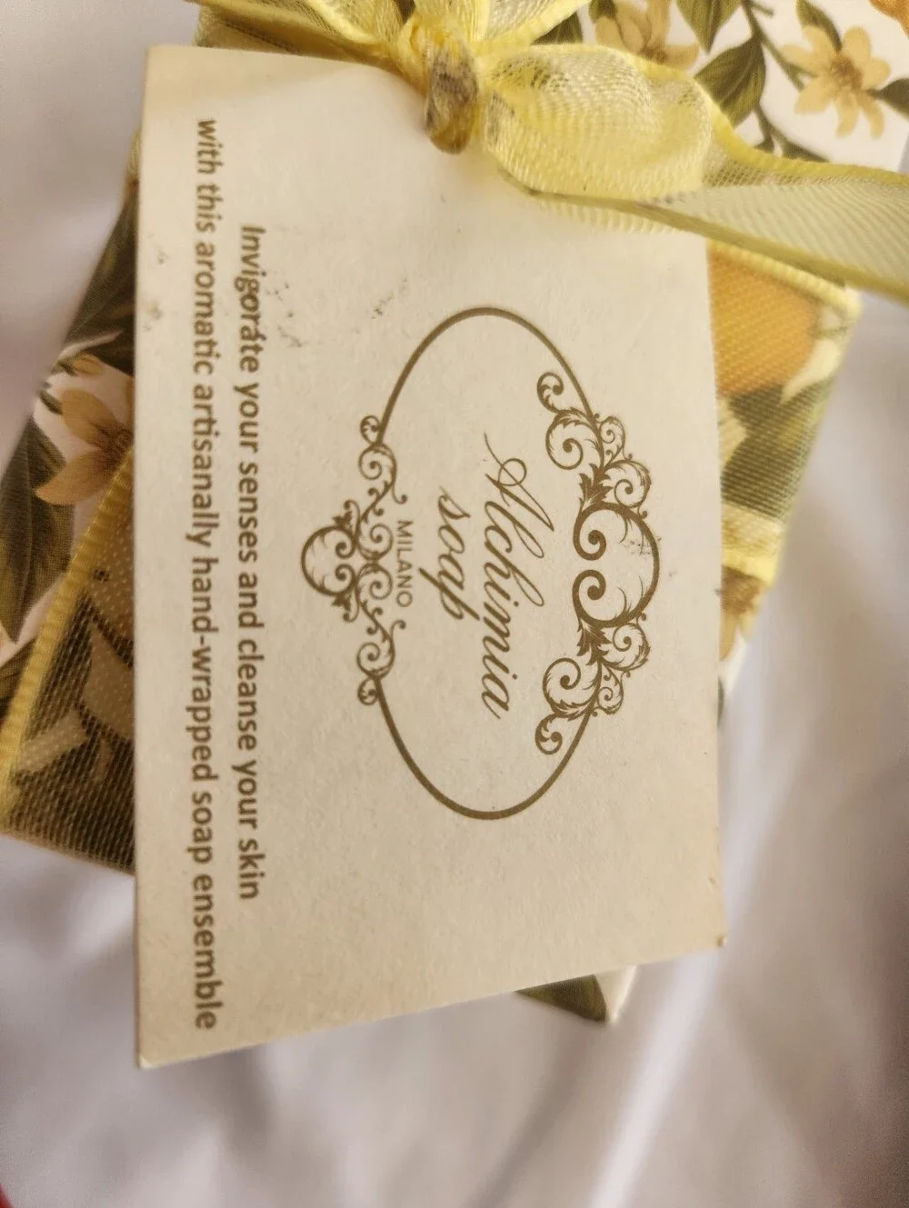 Alchimia Soaps — Set of 3 Lemon Citron Italian Scented Soap Bars — Hand Wrapped